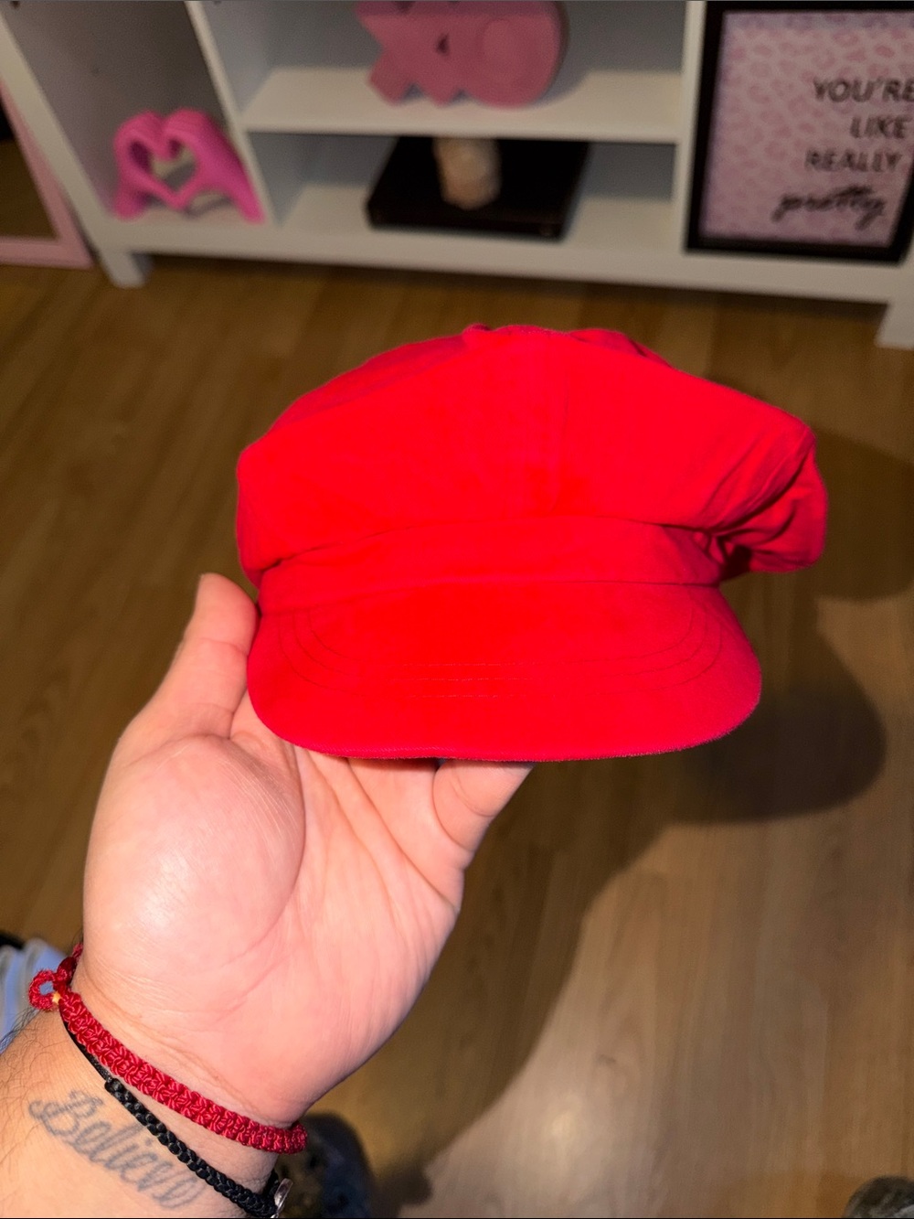 Red newspaper boy hat